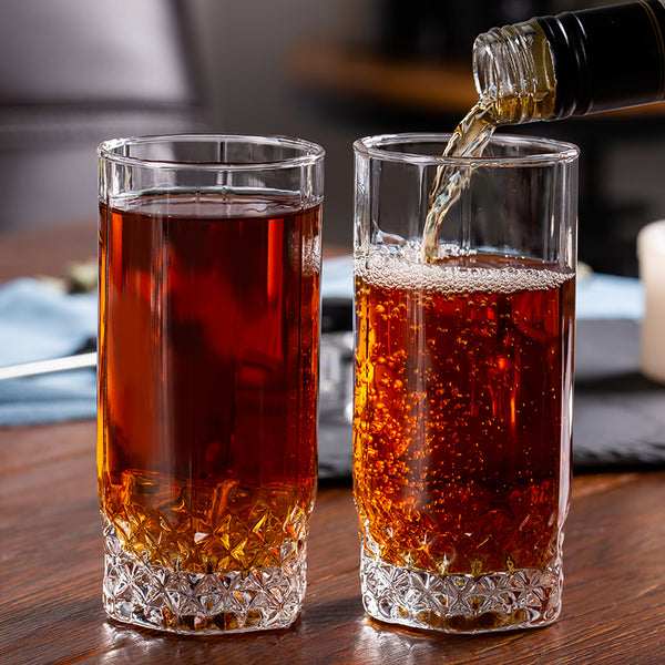 Comfy Homes 330 ML Aquatic Glasses Set of 6 pcs - Tall Drinking Glasses for- Water, Juice, Colddrink, Mojito, Cocktail, Lead-Free, Perfect for Home, Restaurants and Parties (Monarch Pride)