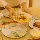 Comfy Homes 41 Pcs Lightweight Dinner Set | Round Design with Dinner Plates, Small Plates, Serving Tray, Bowls with Lids, Spoons & Serving Spoons | Unbreakable & Lightweight Dinnerware-20