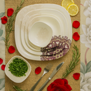 Comfy Homes 41 Pcs Melamine Dinner Set | Round Design with Dinner Plates, Small Plates, Serving Tray, Bowls with Lids, Spoons & Serving Spoons | Unbreakable & Lightweight Dinnerware (Purple Regalia)-3