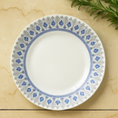 Comfy Homes 40 Pcs Melamine Dinner Set | Round Design with Dinner Plates, Small Plates, Serving Tray, Bowls with Lids, Spoons & Serving Spoons | Unbreakable & Lightweight Dinnerware (Blue Monarchy)-6