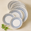 Comfy Homes 40 Pcs Melamine Dinner Set | Round Design with Dinner Plates, Small Plates, Serving Tray, Bowls with Lids, Spoons & Serving Spoons | Unbreakable & Lightweight Dinnerware (Blue Monarchy)-3