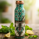 Comfy Homes 100% Copper Water Bottle, 1 Litre | Durable, Leak Proof & Rust Proof | Handicraft Finish & Timeless Luxury Design | Non-Toxic, BPA Free, Boosts Immunity & Yoga Health Benefits (Crown)-4