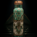 Comfy Homes 100% Copper Water Bottle, 1 Litre | Durable, Leak Proof & Rust Proof | Handicraft Finish & Timeless Luxury Design | Non-Toxic, BPA Free, Boosts Immunity & Yoga Health Benefits (Crown)-7