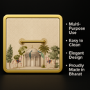 Comfy Homes Multipurpose Container | 4-Section Dry Fruit & Snack Storage Box | Elegant Design Square Shape Dry Food Organizer | Serving Platter & Gift Box for Home & Festive Use (Regal White)-5