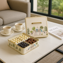 Comfy Homes Multipurpose Container | 4-Section Dry Fruit & Snack Storage Box | Elegant Design Square Shape Dry Food Organizer | Serving Platter & Gift Box for Home & Festive Use (Regal White)-6