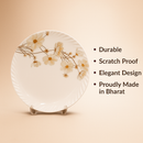 Comfy Homes Round Melamine 41 Pcs Dinner Set | 6 Dinner Plates, 6 Small Plates, 1 Serving Tray, 3 Big Serving Bowls with Lid, 12 Small Bowls, 6 Spoons, 4 Serving Spoons (Amber Grace)-2