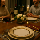 Comfy Homes Pure Melamine Round Dinner Set | 6 Dinner Plates, 6 Small Plates, 1 Serving Tray, 3 Big Serving Bowls with Lid, 12 Small Bowls, 6 Spoons, 4 Serving Spoons (SonaPatra)-3