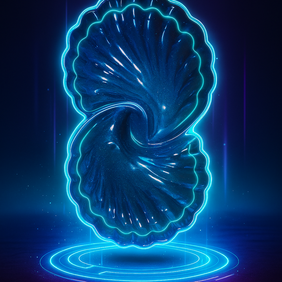 Comfy Homes Ceramic Open Shell Dual Serving Platter | Elegant Stoneware Snack & Dinner Plate | Stylish Brown Modern Design | Ideal for Starters, Snacks, Desserts & Parties (Blue)