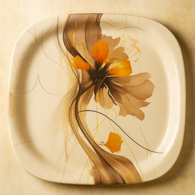 32 Pcs Melamine Dinner Set | Square Design with Dinner Plates, Small Plates, Serving Tray, Bowls with Lids, Spoons & Serving Spoons | Unbreakable & Lightweight Dinnerware (Blush Haven) - 0