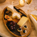 Comfy Homes Mango Wooden Serving Platter | Handcrafted Oval Shaped Natural Wood Tray | Durable, Food-Safe and Eco-Friendly | Platter for Snacks, Fruits, Appetizers and Kitchen Decor (Impressionist)-7