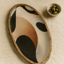 Comfy Homes Mango Wooden Serving Platter | Handcrafted Oval Shaped Natural Wood Tray | Durable, Food-Safe and Eco-Friendly | Platter for Snacks, Fruits, Appetizers and Kitchen Decor (Impressionist)-6