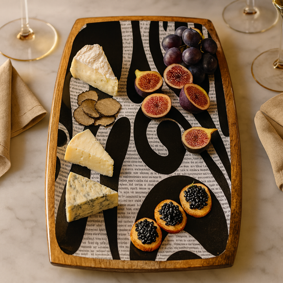 Comfy Homes Mango Wood Serving Platter | Handcrafted Natural Wood Tray | Durable, Food-Safe and Eco-Friendly | Platter for Snacks, Fruits, Appetizers & Kitchen Decor (Headline Maker)