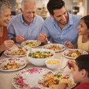 Comfy Homes 41 Pcs Lightweight Dinner Set | Round Design with Dinner Plates, Small Plates, Serving Tray, Bowls with Lids, Spoons & Serving Spoons | Unbreakable & Lightweight Dinnerware-5