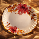 Comfy Homes 24 Pcs Lightweight Dinner Set | Round Design with Dinner Plates, Small Plates, Serving Tray, Bowls with Lids, Spoons & Serving Spoons | Unbreakable & Lightweight Dinnerware (Serene Gardenia)-3