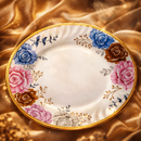 Comfy Homes 32 Pcs Lightweight Dinner Set | Round Design with Dinner Plates, Small Plates, Serving Tray, Bowls with Lids, Spoons & Serving Spoons | Unbreakable & Lightweight Dinnerware (Eden Elegance)-3