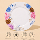 Comfy Homes 32 Pcs Lightweight Dinner Set | Round Design with Dinner Plates, Small Plates, Serving Tray, Bowls with Lids, Spoons & Serving Spoons | Unbreakable & Lightweight Dinnerware (Eden Elegance)-4