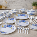 Comfy Homes 24 Pcs Lightweight Dinner Set | Round Design with Dinner Plates, Small Plates, Serving Tray, Bowls with Lids, Spoons & Serving Spoons | Unbreakable & Lightweight Dinnerware (Blossom Haven)-3