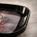 Comfy Homes Durable Multi-Use Premium Printed Rectangular Melamine Serve Ware Set with 3 Trays (Small, Medium & Large) (Arabian Teapot)-6