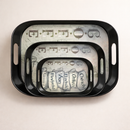 Comfy Homes Durable Multi-Use Premium Printed Rectangular Melamine Serve Ware Set with 3 Trays (Small, Medium & Large) (Coffee Bean)-1