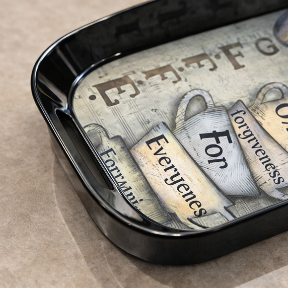 Comfy Homes Durable Multi-Use Premium Printed Rectangular Melamine Serve Ware Set with 3 Trays (Small, Medium & Large) (Coffee Bean)