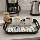 Comfy Homes Durable Multi-Use Premium Printed Rectangular Melamine Serve Ware Set with 3 Trays (Small, Medium & Large) (Coffee Bean)-5
