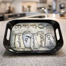 Comfy Homes Durable Multi-Use Premium Printed Rectangular Melamine Serve Ware Set with 3 Trays (Small, Medium & Large) (Coffee Bean)-7