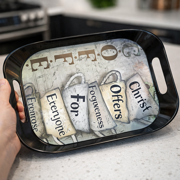 Comfy Homes Durable Multi-Use Premium Printed Rectangular Melamine Serve Ware Set with 3 Trays (Small, Medium & Large) (Coffee Bean)