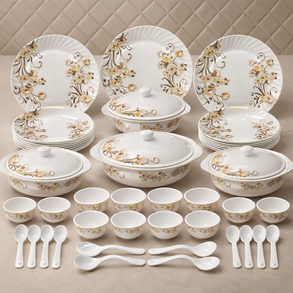 Design Your Own Elegant Dinnerware Collection | Comfy Homes Custom Melamine Dining Set (Yellow Majesty)