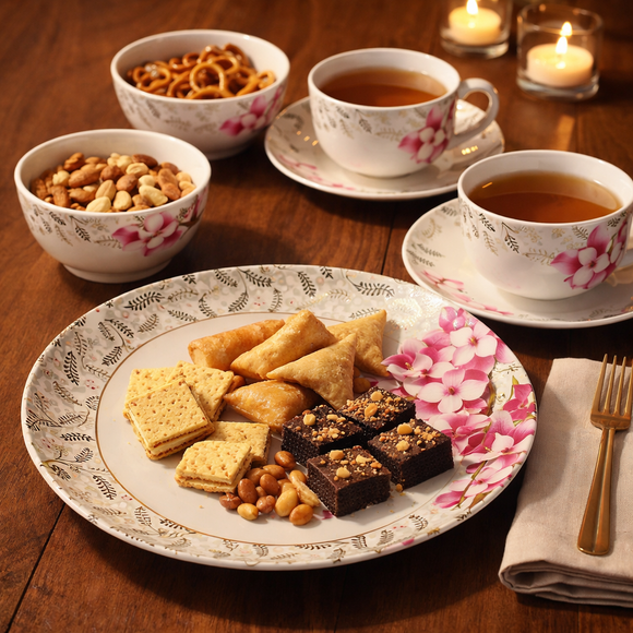 Design Your Own Elegant Dinnerware Collection | Comfy Homes Custom Melamine Dining Set (Heritage Gold)