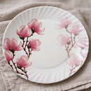 Comfy Homes Round Melamine 41 Pcs Dinner Set | 6 Dinner Plates, 6 Small Plates, 1 Serving Tray, 3 Big Serving Bowls with Lid, 12 Small Bowls, 6 Spoons, 4 Serving Spoons (Pink Blossom)-10