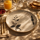 40 Pcs Melamine Dinner Set | Round Design with Dinner Plates, Small Plates, Serving Tray, Bowls with Lids, Spoons & Serving Spoons | Unbreakable & Lightweight Dinnerware (Matte Black)-8