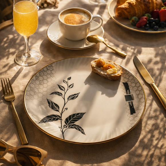 40 Pcs Melamine Dinner Set | Round Design with Dinner Plates, Small Plates, Serving Tray, Bowls with Lids, Spoons & Serving Spoons | Unbreakable & Lightweight Dinnerware (Matte Black)