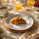 Comfy Homes 40 Pcs Melamine Dinner Set | Round Design with Dinner Plates, Small Plates, Serving Tray, Bowls with Lids, Spoons & Serving Spoons | Unbreakable & Lightweight Dinnerware (Blue Monarchy)-5