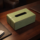 The Sovereign Collection: Premium Handcrafted Vegan Leather Tissue Box Cover (Parrot Green)-3