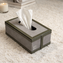 The Sovereign Collection: Premium Handcrafted Vegan Leather Tissue Box Cover (Military Green)-4
