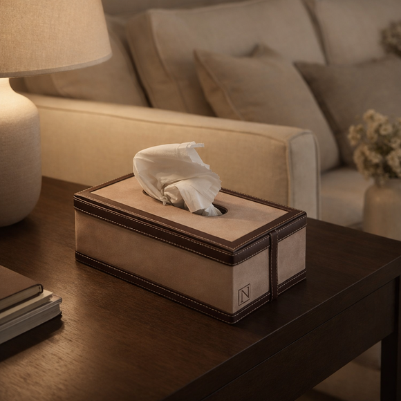 The Sovereign Collection: Premium Handcrafted Vegan Leather Tissue Box Cover (Mesmerising Pink)