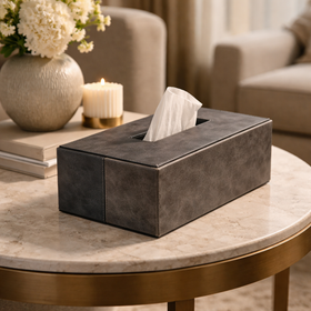 The Sovereign Collection: Premium Handcrafted Vegan Leather Tissue Box Cover (Royal Blue)