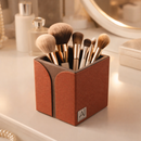 The Sovereign Collection: Classic Single-Slot Vegan Leather Pen Cup (Shiny Orange)-3