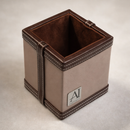 The Sovereign Collection: Classic Single-Slot Vegan Leather Pen Cup (Mesmerising Pink)-2