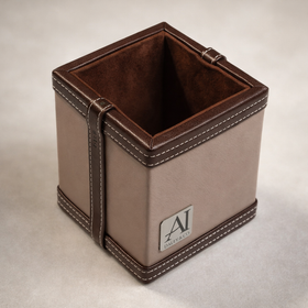 The Sovereign Collection: Classic Single-Slot Vegan Leather Pen Cup (Mesmerising Pink) - 0