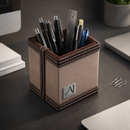 The Sovereign Collection: Classic Single-Slot Vegan Leather Pen Cup (Mesmerising Pink)-4