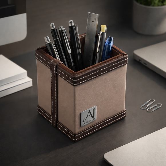 The Sovereign Collection: Classic Single-Slot Vegan Leather Pen Cup (Mesmerising Pink)