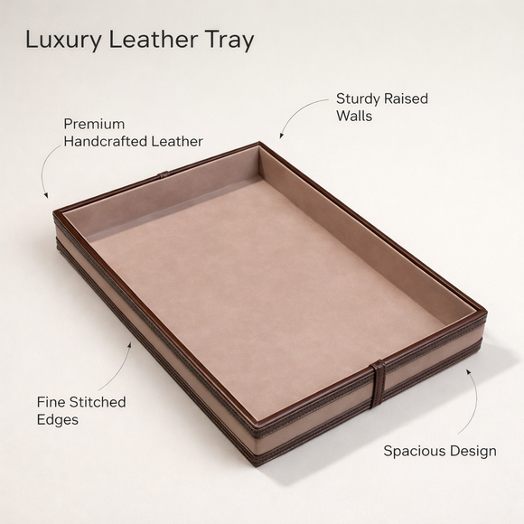 The Infinite Use Tray: Premium Handcrafted Vegan Leather Organizer (Royal Blue)