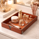 The Infinite Use Tray: Premium Handcrafted Vegan Leather Organizer (Shiny Orange)-3