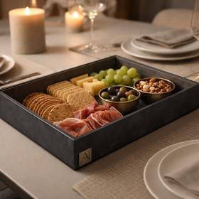 The Infinite Use Tray: Premium Handcrafted Vegan Leather Organizer (Royal Blue)