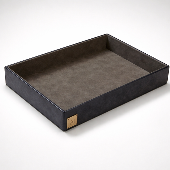 The Infinite Use Tray: Premium Handcrafted Vegan Leather Organizer (Royal Blue)