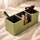 The Sovereign Multi-Tasker: Handcrafted Vegan Leather Divided Organizer Cup (Parrot Green)-3