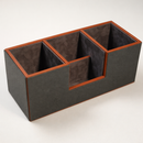 The Sovereign Multi-Tasker: Handcrafted Vegan Leather Divided Organizer Cup (Ocean Orange)-7