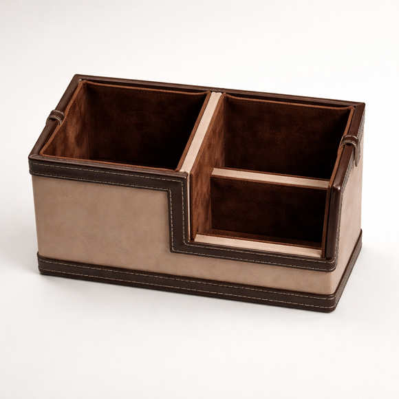 The Sovereign Multi-Tasker: Handcrafted Vegan Leather Divided Organizer Cup (Mesmerising Pink)