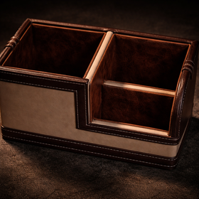 The Sovereign Multi-Tasker: Handcrafted Vegan Leather Divided Organizer Cup (Mesmerising Pink) - 0